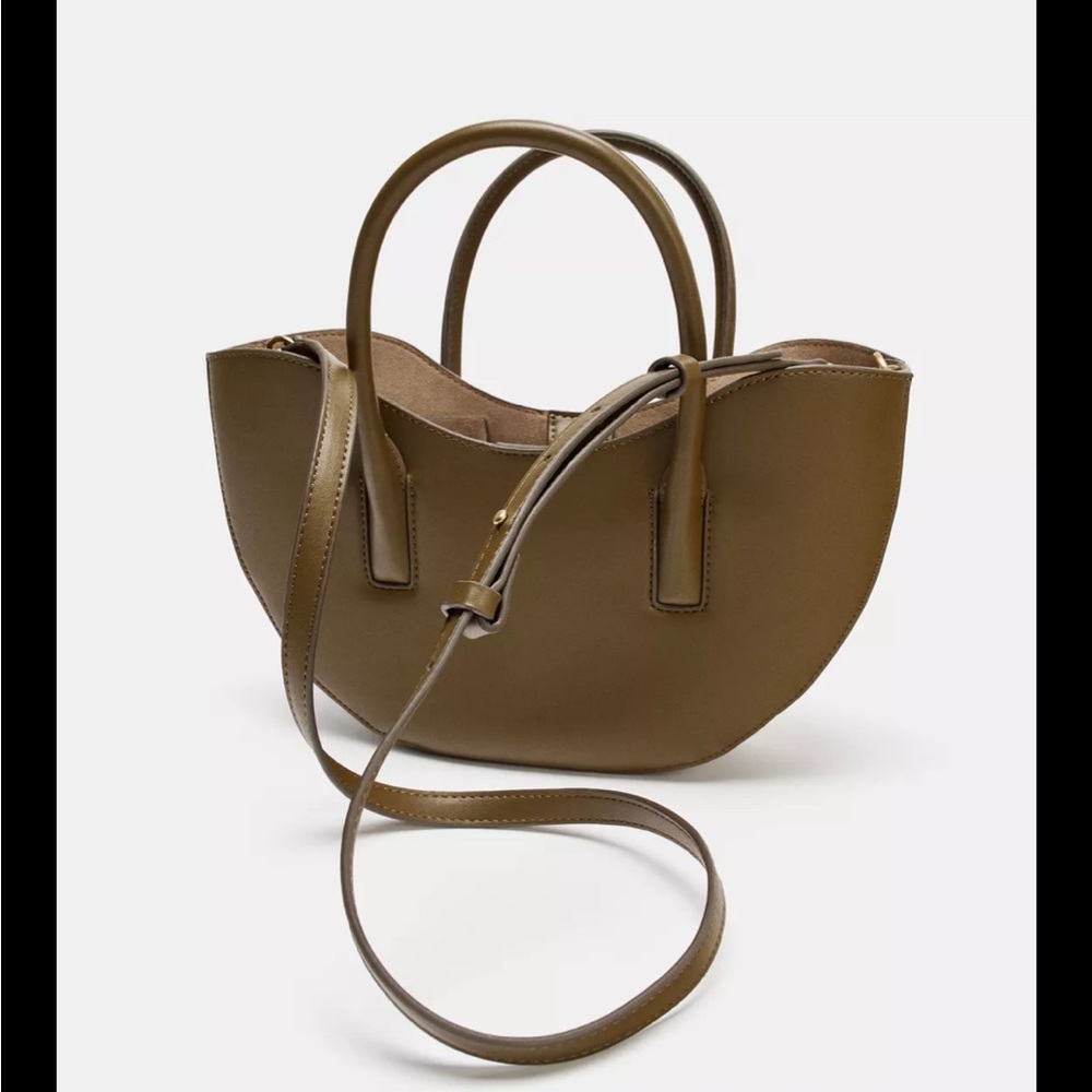 Zara Olive Crescent Top-Handle Crossbody Bag - Picture 3 of 5